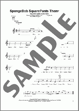 SpongeBob SquarePants Theme Song(Blaise Smith/Mark Harrison/Steve Hillenburg/Derek Drym) 楽譜 ウクレレ（弾き語り） ダウンロード