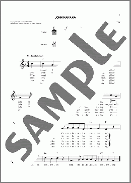 John Kanaka(American Sea Chantey) 楽譜 その他 ダウンロード
