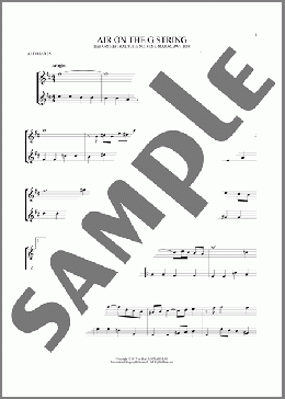 Air (Air On The G String)(Johann Sebastian Bach) 楽譜 アルトサックス（ソロ） ダウンロード