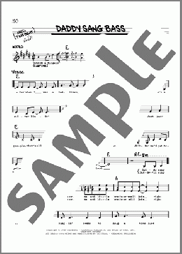 Daddy Sang Bass(Johnny Cash) 楽譜 その他 ダウンロード