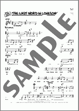 The Last Word In Lonesome Is Me(Eddy Arnold/Roger Miller) 楽譜 その他 ダウンロード
