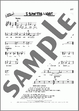 I Saw The Light(Hank Williams) 楽譜 その他 ダウンロード