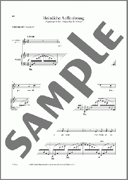 Heimliche Aufforderung (Low Voice)(Richard Strauss/John Henry Mackay) 楽譜 ピアノ & ボーカル ダウンロード