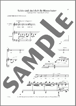 Schon Sind, Doch Kalt Die Himmelssterne (Low Voice)(Richard Strauss/Adolf Friedrich von Schack) 楽譜 ピアノ & ボーカル ダウンロード