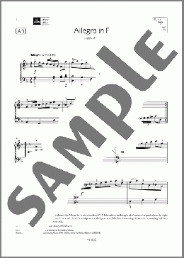 Allegro in F (Grade 4, list A3, from the ABRSM Piano Syllabus 2023 & 2024)(G F Handel) 楽譜 ピアノ（ソロ） ダウンロード