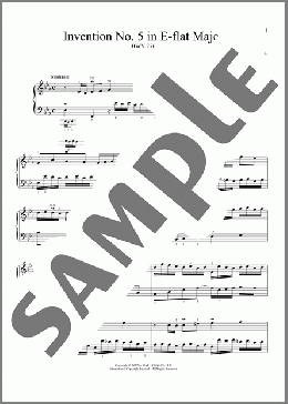 Invention No. 5 In E-Flat Major, BWV 776(Johann Sebastian Bach) 楽譜 ピアノ（ソロ） ダウンロード
