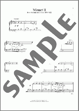 Minuet II In G Minor, BWV 822(Johann Sebastian Bach) 楽譜 ピアノ（ソロ） ダウンロード