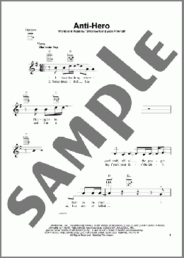 Anti-Hero(Taylor Swift) 楽譜 ウクレレ（ソロ） ダウンロード