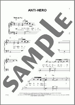 Anti-Hero(Taylor Swift) 楽譜 ピアノ（ソロ） ダウンロード