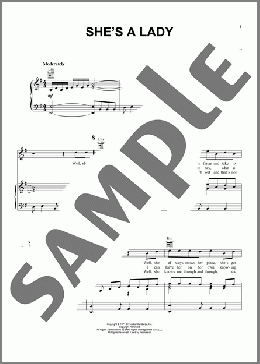 She's A Lady(Paul Anka/Tom Jones) 楽譜 ピアノ & ボーカル & ギター ダウンロード
