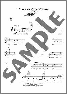 Aquellos Ojos Verdes (Green Eyes)(Jimmy Dorsey) 楽譜 ウクレレ（弾き語り） ダウンロード