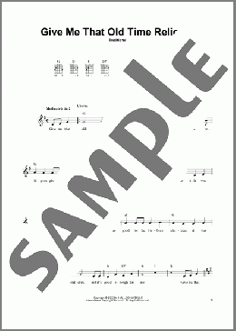 Give Me That Old Time Religion(Traditional) 楽譜 メロディ ダウンロード