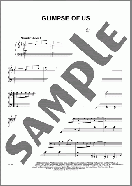 Glimpse Of Us(Joji) 楽譜 ピアノ（ソロ） ダウンロード