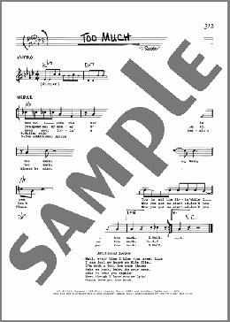 Too Much(Elvis Presley) 楽譜 その他 ダウンロード