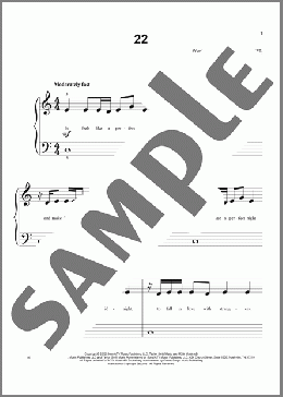 22(Taylor Swift) 楽譜 ピアノ（ソロ） ダウンロード