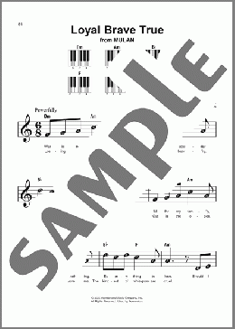 Loyal Brave True (from Mulan)(Christina Aguilera) 楽譜 ピアノ（ソロ） ダウンロード