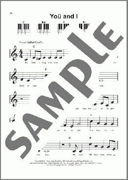 You And I(Lady Gaga) 楽譜 ピアノ（ソロ） ダウンロード