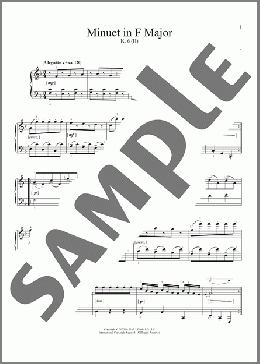 Minuet in F Major, K. 6 (II)(Wolfgang Amadeus Mozart) 楽譜 ピアノ（ソロ） ダウンロード