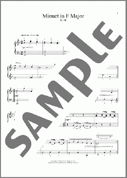 Minuet in F Major, K. 1d(Wolfgang Amadeus Mozart) 楽譜 ピアノ（ソロ） ダウンロード