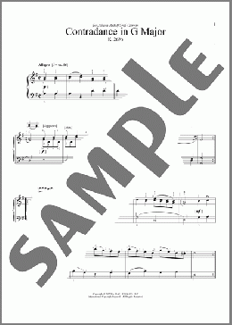 Contredance(Wolfgang Amadeus Mozart) 楽譜 ピアノ（ソロ） ダウンロード