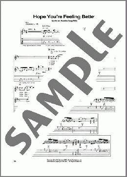 Hope You're Feeling Better(Santana) 楽譜 ギター（ソロ） ダウンロード