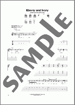 Ebony And Ivory(Stevie Wonder/Paul McCartney/Paul McCartney and Stevie Wonder) 楽譜 ギター（ソロ） ダウンロード