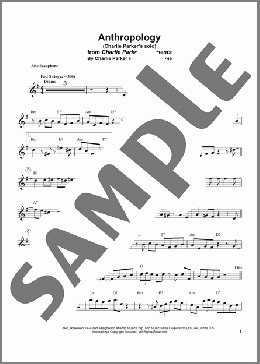 Anthropology(Charlie Parker) 楽譜 アルトサックス（ソロ） ダウンロード