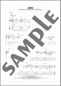 Julia(The Beatles) 楽譜 ギター（その他） ダウンロード