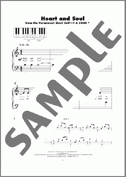 Heart And Soul(Frank Loesser/Hoagy Carmichael) 楽譜 ピアノ（ソロ） ダウンロード
