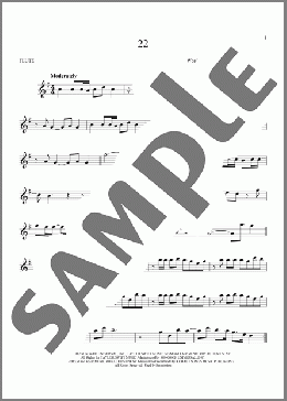22(Taylor Swift) 楽譜 フルート ダウンロード