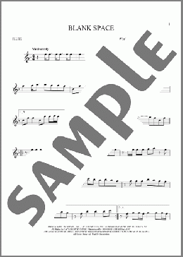 Blank Space(Taylor Swift) 楽譜 フルート ダウンロード