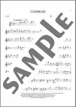 cardigan(Taylor Swift) 楽譜 フルート ダウンロード