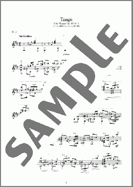 組曲〈スペイン〉(6つのアルバム・リーフ)「2.タンゴ」Op.165-2 ＜Suite (6 Hojas de Album) 2.Tango Op.165-2＞(Isaac Albeniz) 楽譜 ギター（ソロ） 中級 ダウンロード