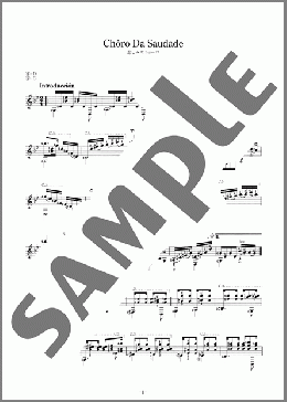 悲しみのショーロ ＜Choro da Saudade＞(Agustin Barrios-Mangore) 楽譜 ギター（ソロ） 中級 ダウンロード