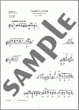 ロンドンの想い出(パラグァイ舞曲 第3番) ＜London carape (Danza paraguaya 3)＞(Agustin Barrios-Mangore) 楽譜 ギター（ソロ） 上級 ダウンロード