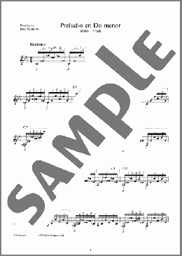 前奏曲 ハ短調 ＜Preludio en do-menor＞(Agustin Barrios-Mangore) 楽譜 ギター（ソロ） 上級 ダウンロード