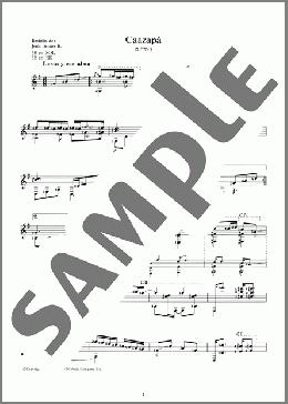 カアサパ ＜Caazapa＞(Agustin Barrios-Mangore) 楽譜 ギター（ソロ） 上級 ダウンロード
