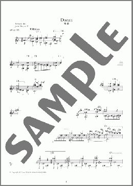 舞曲 ＜Danza＞(Agustin Barrios-Mangore) 楽譜 ギター（ソロ） 上級 ダウンロード