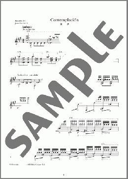 深想 ＜Contemplacion＞(Agustin Barrios-Mangore) 楽譜 ギター（ソロ） 上級 ダウンロード
