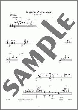 情熱のマズルカ ＜Mazurka Apasionada＞(Agustin Barrios-Mangore) 楽譜 ギター（ソロ） 上級 ダウンロード
