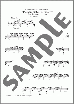 インカ舞曲による前奏曲 ＜Preludio Sobre un Yaravi (con dos temas peruanos)＞(Jorge Bravo de Rueda) 楽譜 ギター（ソロ） 中級 ダウンロード