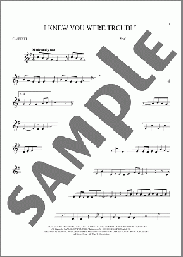 I Knew You Were Trouble(Taylor Swift) 楽譜 クラリネット ダウンロード