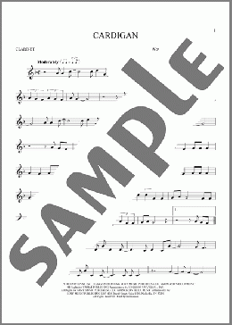 cardigan(Taylor Swift) 楽譜 クラリネット ダウンロード