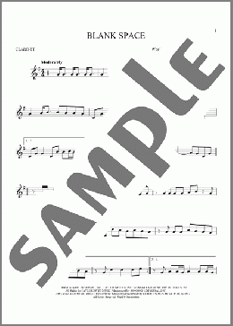 Blank Space(Taylor Swift) 楽譜 クラリネット ダウンロード