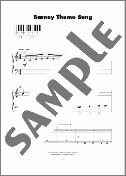 Barney Theme Song(Philip A. Parker/Stephen Bates Baltes) 楽譜 ピアノ（ソロ） ダウンロード