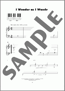 I Wonder As I Wander(John Jacob Niles) 楽譜 ピアノ（ソロ） ダウンロード