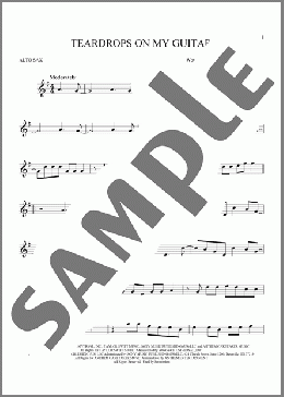Teardrops On My Guitar(Taylor Swift) 楽譜 アルトサックス（ソロ） ダウンロード
