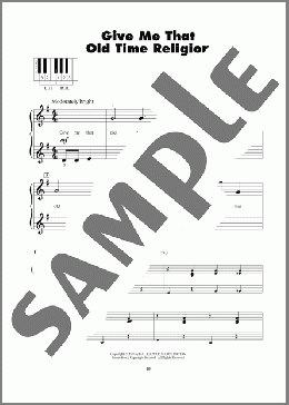 Give Me That Old Time Religion(Traditional) 楽譜 ピアノ（ソロ） ダウンロード