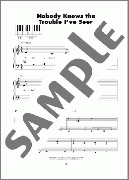 Nobody Knows The Trouble I've Seen(African-American Spiritual) 楽譜 ピアノ（ソロ） ダウンロード