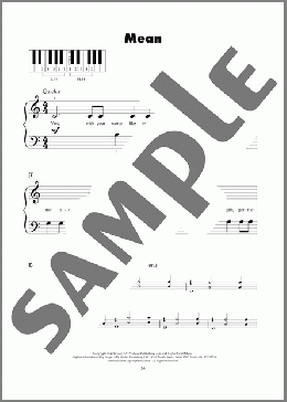 Mean(Taylor Swift) 楽譜 ピアノ（ソロ） ダウンロード